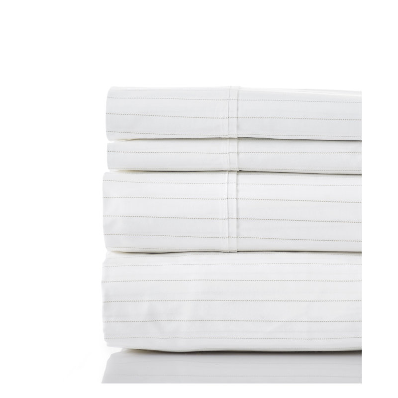 Ensemble de draps 100% coton 200 fils 200 fils, Très grand californien, Osea rayé