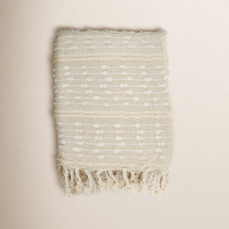 Hand Woven Throw Blanket, Ivory