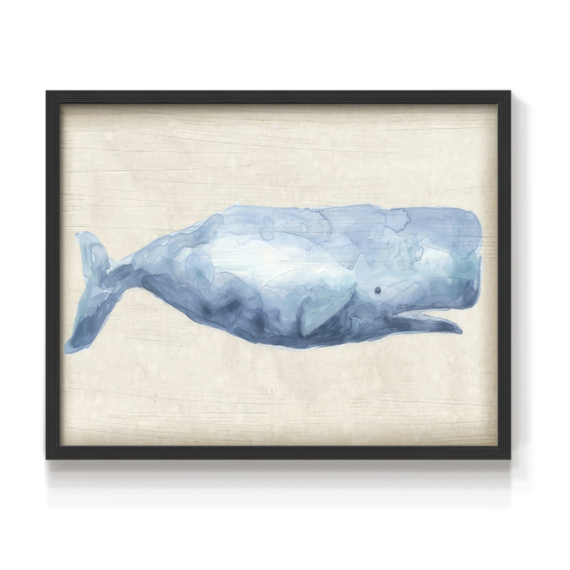 Rustic Whale I -Framed Print - Restickable, H 8 po x l 10 po, Noir, noir, noir, noir