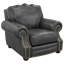 Fauteuil club en cuir véritable avec garniture cloutée 48 po Stana-20120177
