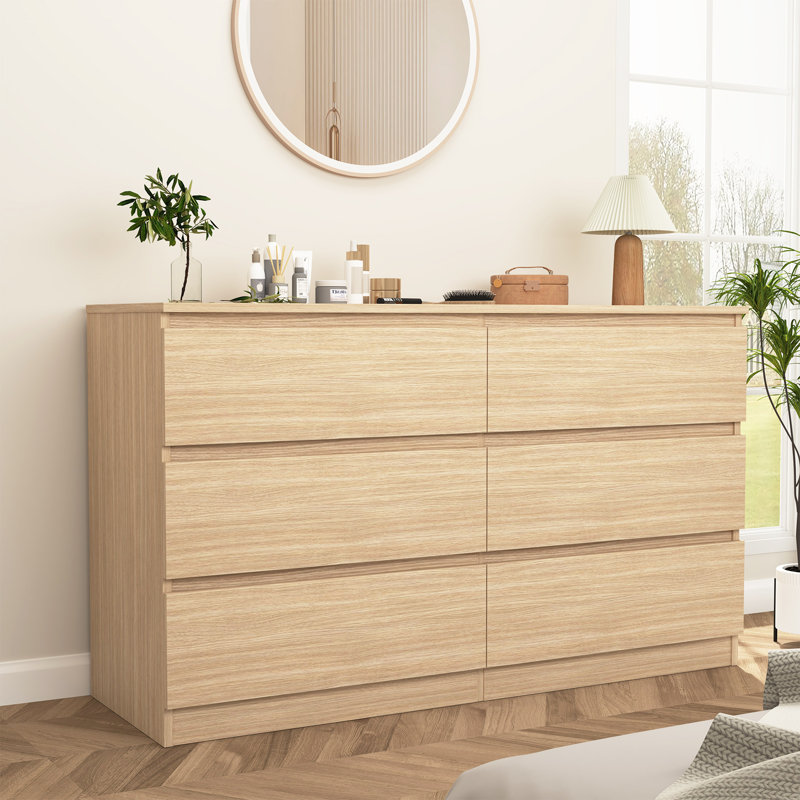 Bisset 6 - Drawer Dresser, Oak
