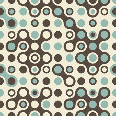 Retro Circle Seamless Pattern - Wrapped Canvas Print