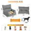 Siège d'auto d'appoint pour chien pour petits chiens jusqu'à 18 lb, lit de voyage surélevé portable avec sangle d'attache et coussin réversible, gris