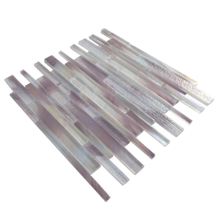 Aurora Interlocking Glossy Glass Linear Mosaic Tile