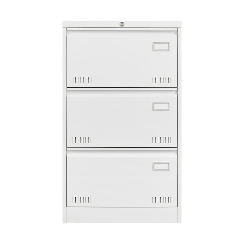 Filing Cabinet Lateral File Cabinet 3 Drawer, White Filing Cabinets With Lock, Locking Metal File Cabinets Three Drawer Office Cabinet For Legal/Letter/A4/F4 Home Offic
