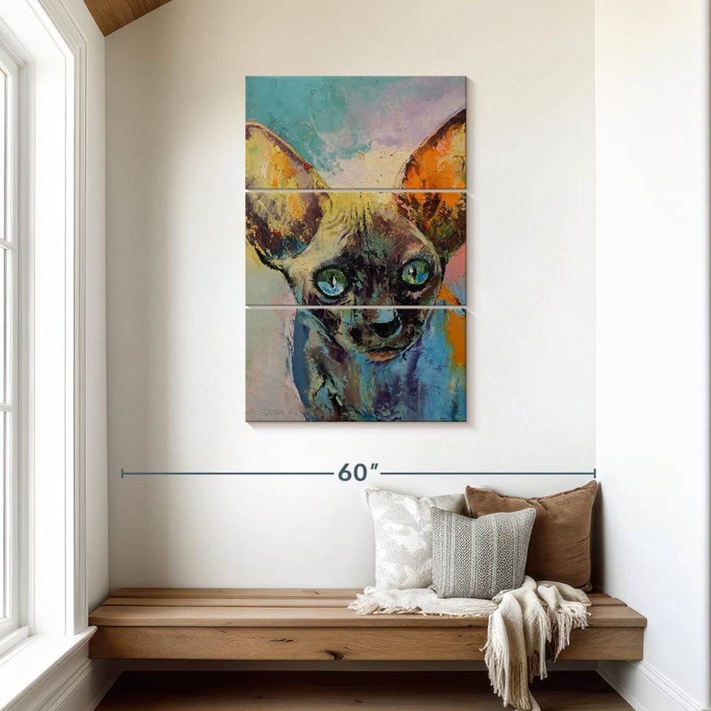 Brampt Sphynx Cat Portrait, 45" H x 28" W