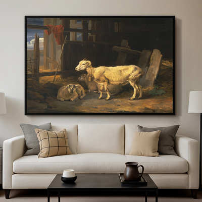 «Sheep in a Stable», 1810 - Toile tendue avec châssis James