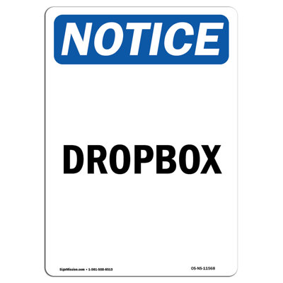 Dropbox Aluminum Sign 12 x 18