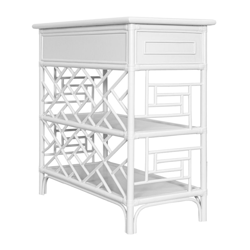 Chippendale End Table, Bright White