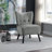 Dechane 22.5" Modern & Contemporary Accent Chair with Velvet Fabric Upholstery, Button-Tufted Back, Foam Over Pocket Coils-402776198