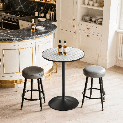 Table de bar ronde de 91 cm de hauteur, table de bistro pivotante à hauteur réglable, table de cocktail moderne avec pied central