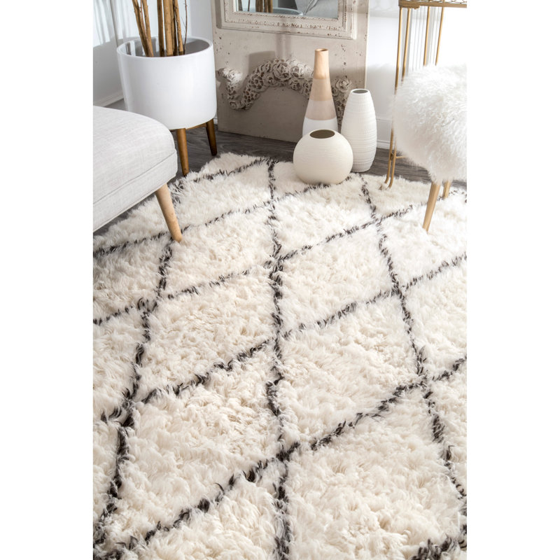 Marrakech Hand Made Ivory Area Rug, Rectangle 8' x 10'