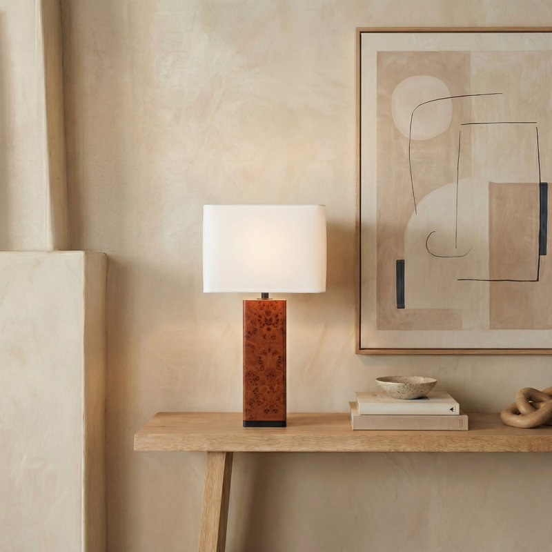 Elsee Burl Wood Table Lamp