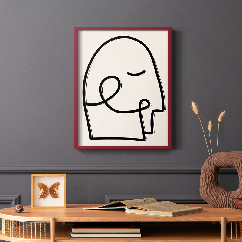 Face It I, reproduction encadrée - bois massif, Rouge, H 10 po x l 8 po