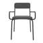 Fauteuil de salle à manger rembourré en cuir noir et pourquoi Vegan Modern-116788867