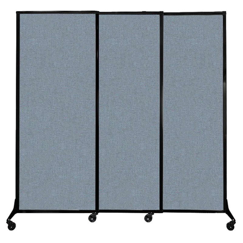 Cloison coulissante à 3 panneaux QuickWall, Bleu poudre, H 80 po x l 84 po