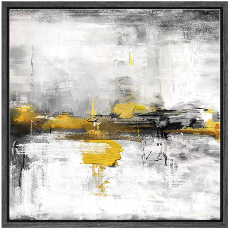 "Noir et jaune, peinture texturée, champ de couleurs, formes abstraites, illustrations, art moderne alternatif" sur, Noir