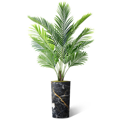 Artificial Plant In Planter, Fake Areca Tropical Palm Plant Home Decoration (Plant Pot Plus Plant)