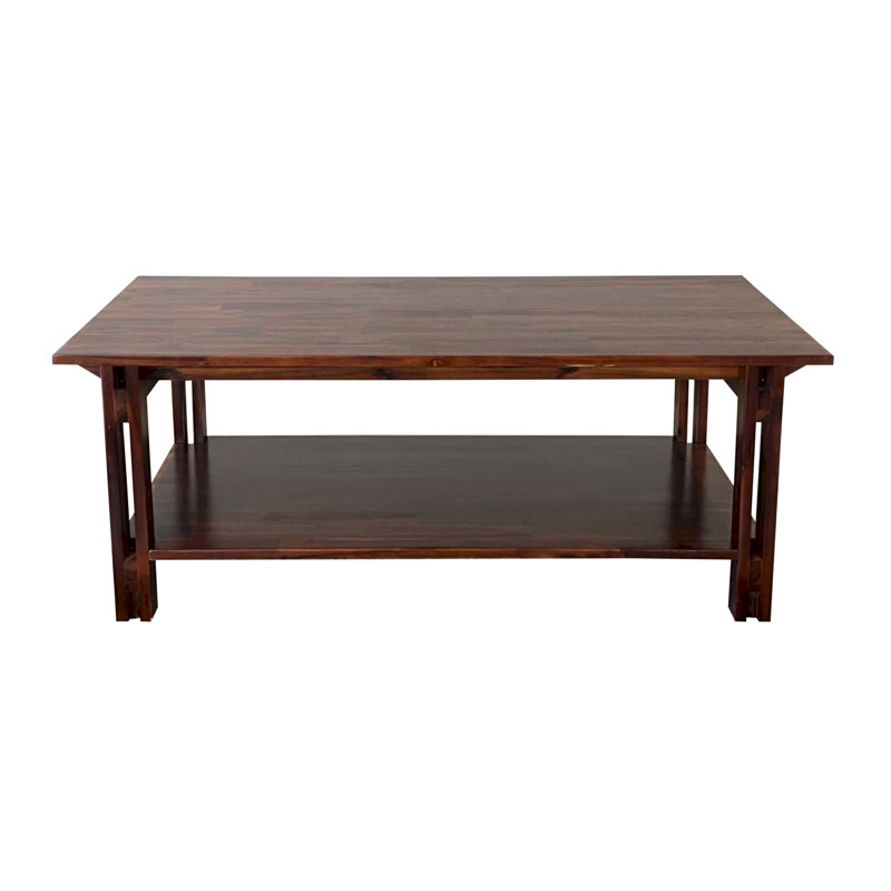 Damius Solid Wood Coffee Table, Mahogany