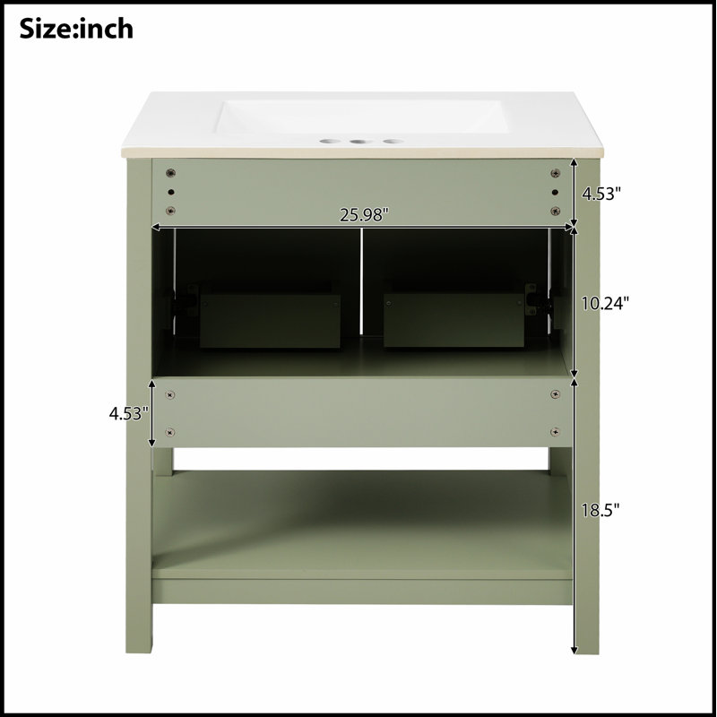 Meuble-lavabo avec lavabo en céramique et rangement polyvalent, parfait pour les petites salles de bain et design élégant