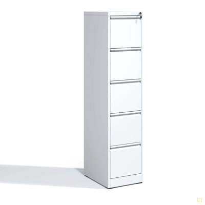 5 Drawer Metal Vertical File Cabinet With Lock Office Home Steel Vertical File Cabinet For A4 Legal/Letter Size