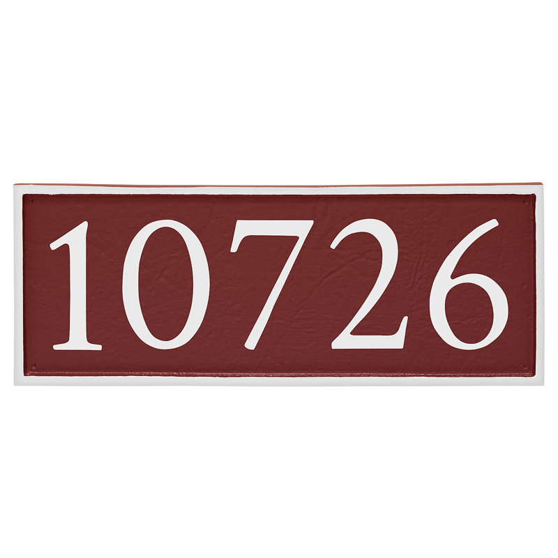 Plaque d'adresse murale 1 ligne Serif, Blanc, Rouge