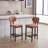 Upholstered Fabric Counter Height Barstool with Black Metal Legs for Dining Room/Kitchen Island/Bar-1883469826