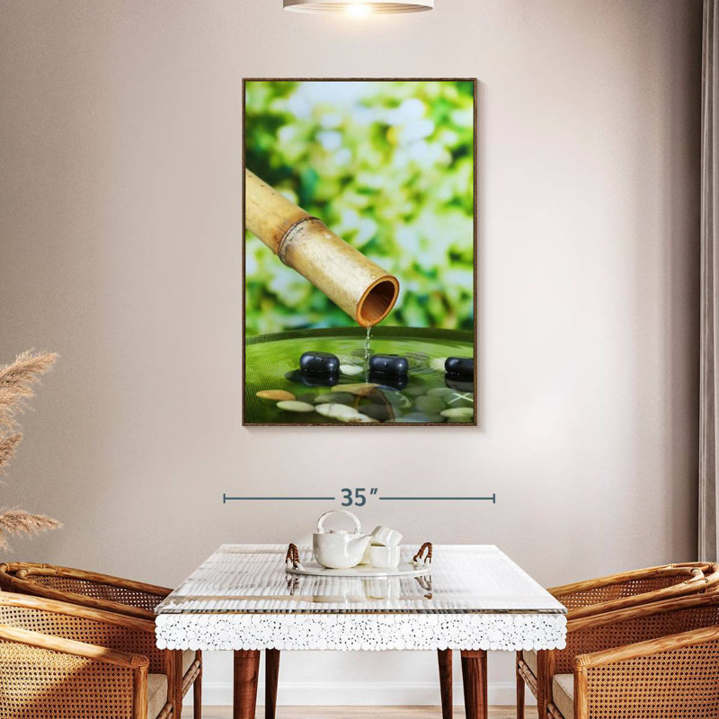 Fontaine en bambou, Floating Frame Walnut, 31" x 46"