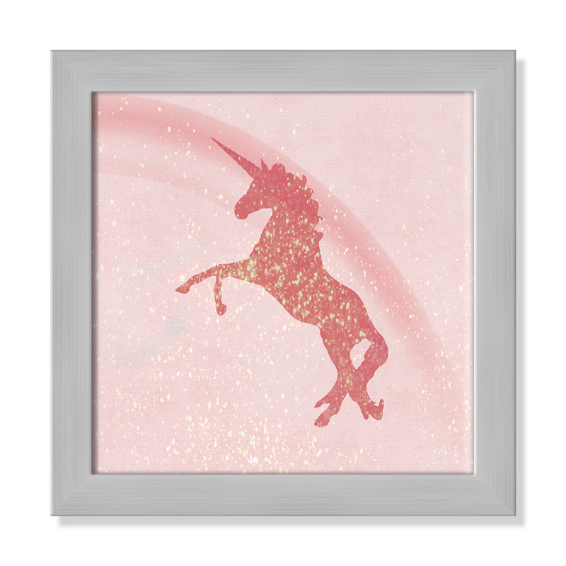 Paillettes licorne 2, H 10 po x l 10 po x P 0,63 po, Encadré plat argent