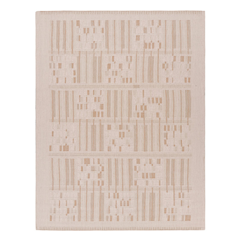 Rug & Kilim’S Scandinavian Style Rug In Beige-Brown And Cream Geometric Patterns