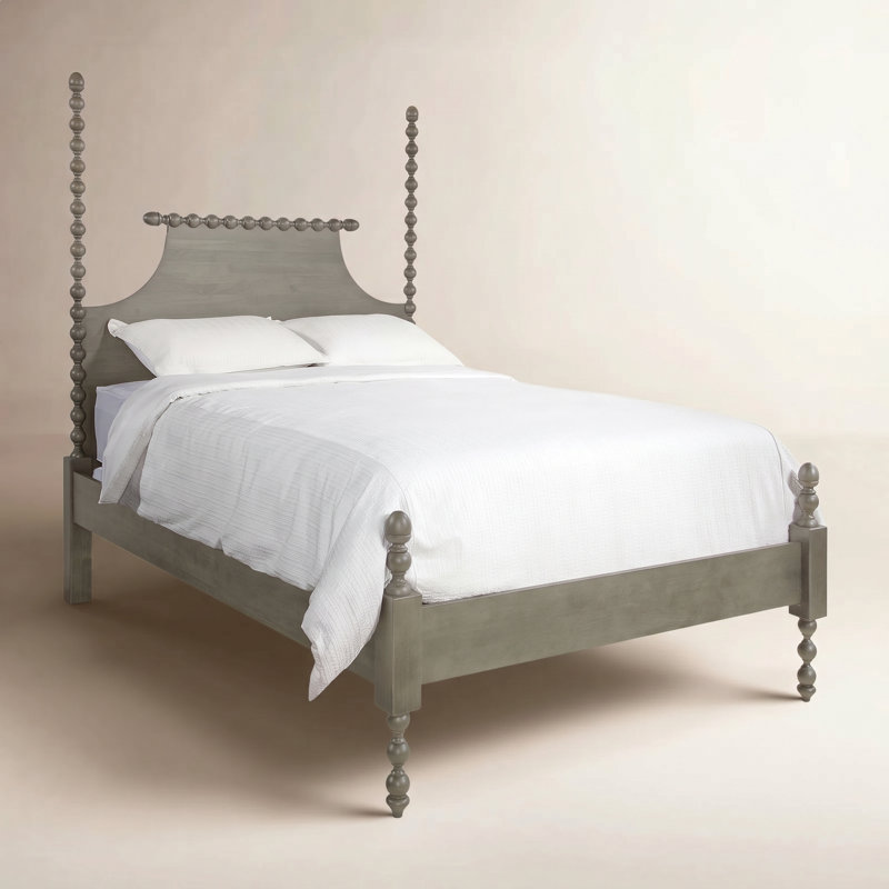 Emily Spindle Four Post Bed, Queen, Mushroom