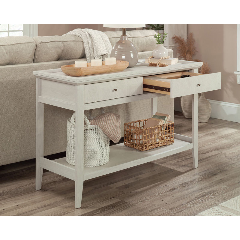 Glacier Oak Console Table with Drawers and Shelf