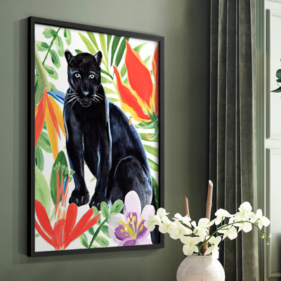 Panther's Paradise II Framed Print - Solid Wood