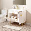 Meuble-lavabo moderne 36 po avec lavabo en résine, armoire de rangement en bois massif et panneau de fibres à densité moyenne avec portes à fermeture douce et compartiment rabattable