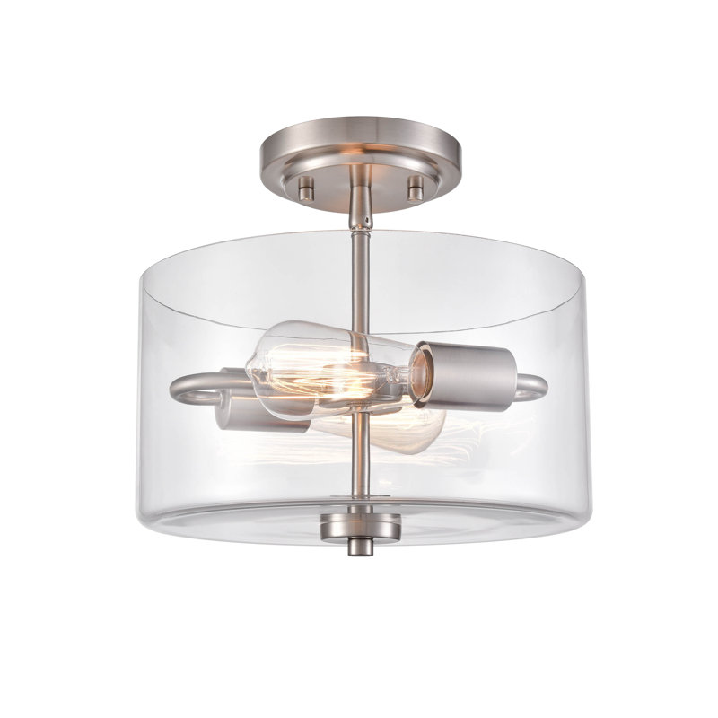 Verlana Glass Semi Flush Mount, Brushed Nickel