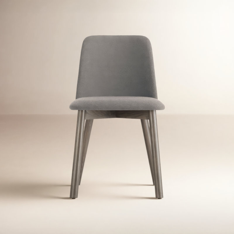 Chip Upholstered Dining Chair, Smoke, Slate Genuine Leather