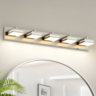 Luminaire de salle de bain moderne à DEL à intensité variable sur miroir 5CCT