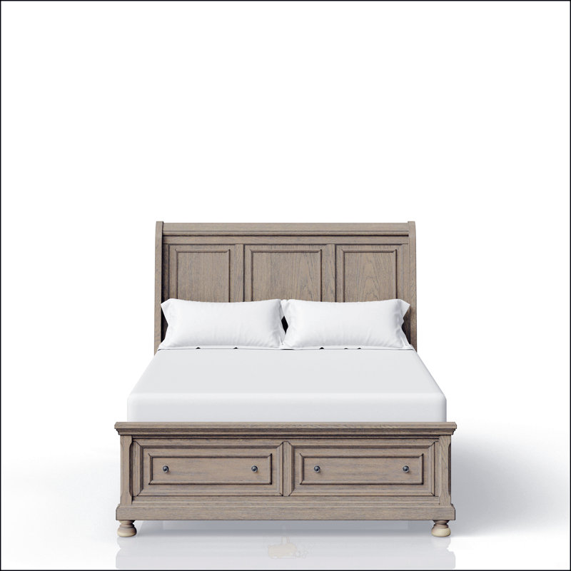 Grand lit de rangement gris antique