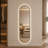 Capsule-Shaped Dimmable LED Full Length Wall Mirror with Sleek Black Frame