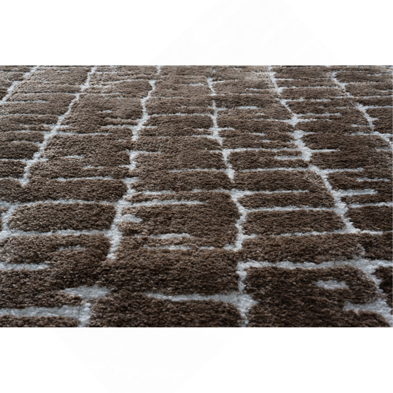 Tapis brun et polyester recyclé Nina Genesis, Rectangle 5 pi 3 po x 7 pi 6 po