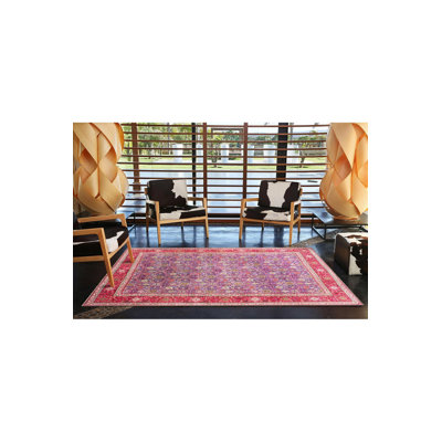 Tapis décoratif multicolore à motif floral traditionnel lavable à la machine