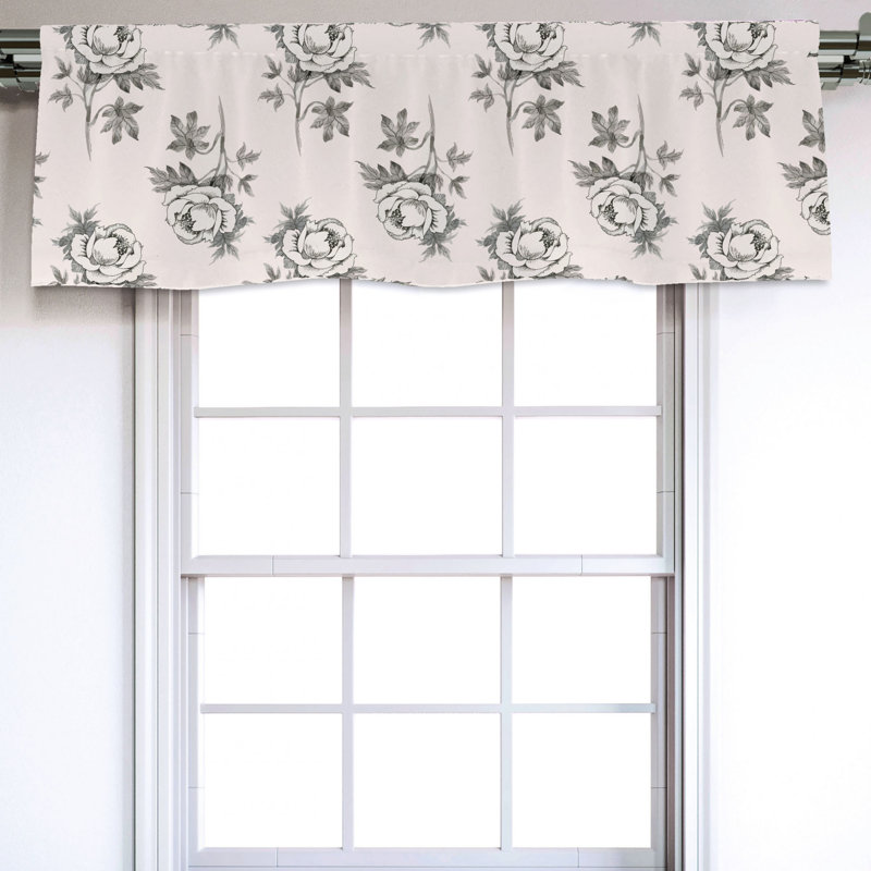 Sateen Floral Ruffled Window Valance