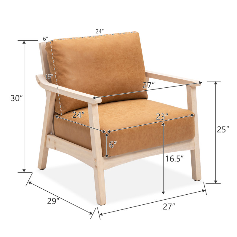 Fauteuil en polyester de 27 po Nicki, Polyester brun
