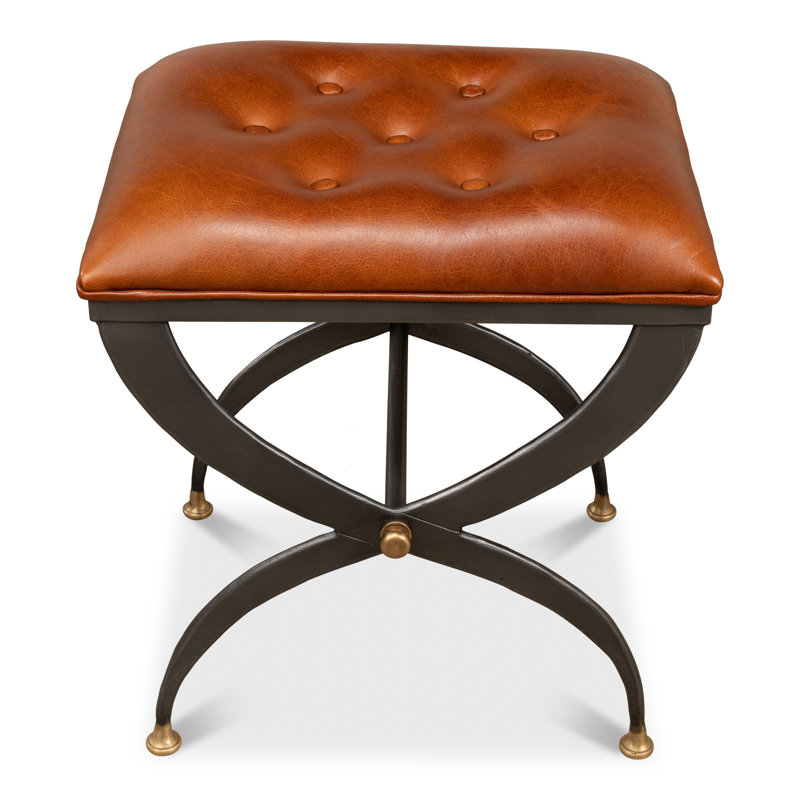 Leather Accent Stool