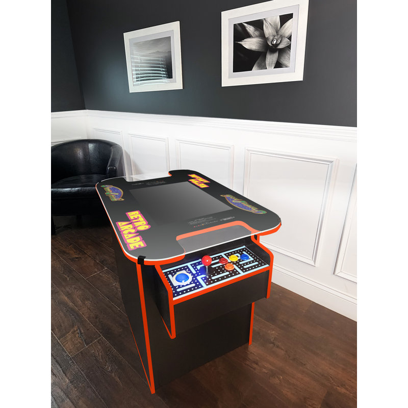 XL Cocktail Arcade Machine with 24" Monitor, 60 Retro Games and Trackballs - Fully Assembled, Orange