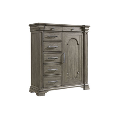 Commode grise 1 porte et 7 tiroirs Alcott Hill® Deeddra