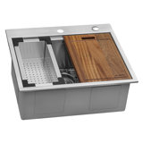 Siena 25" L x 22" W Drop-In Kitchen Sink with Basket Strainer