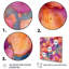 Ronalie, fleurs d'hibiscus mauve et orange sur toile-88526871-88526874