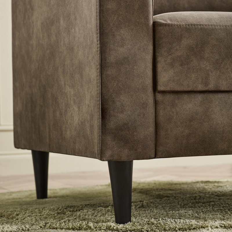Logi Faux Leather Seater Sofa - Upholstered Modern Minimalist Boxy Style, 2