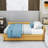 Full Size Linen Upholstered Daybed with Semi-Closed Design and Dual Storage Drawers-1715037457